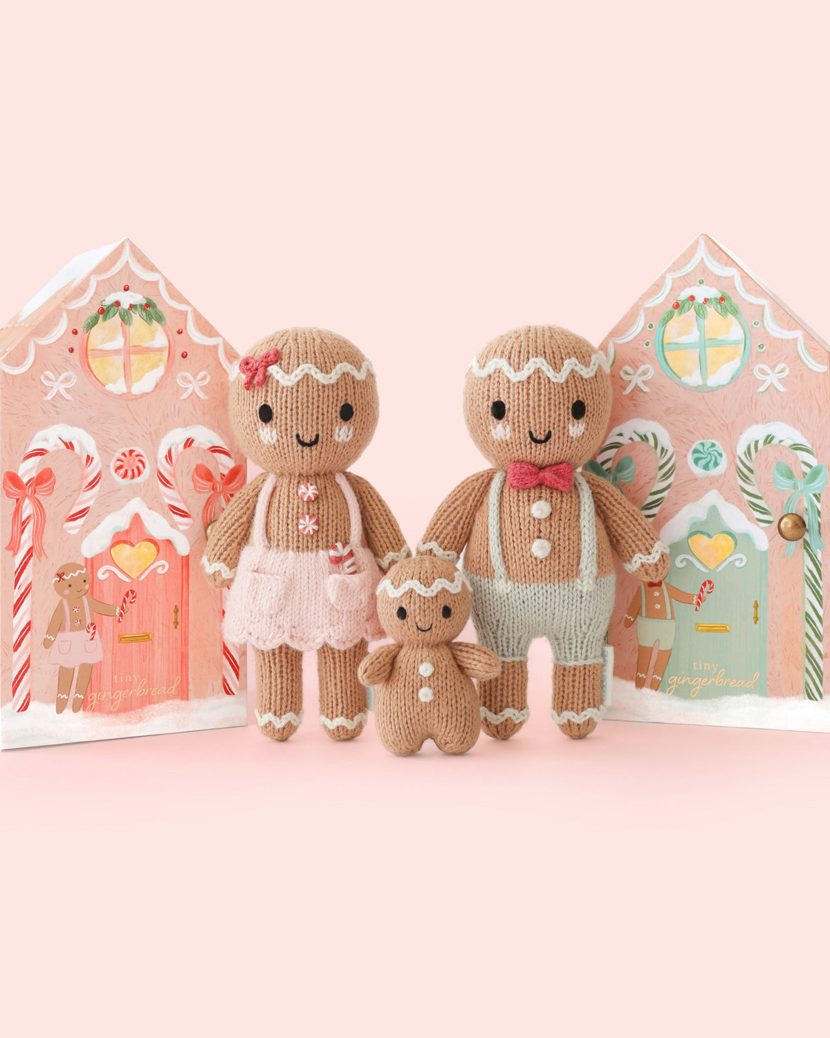 Small gingerbread doll from Cuddle + Kind, featuring a sugarplum girl with a cozy swirl pattern on its outfit.