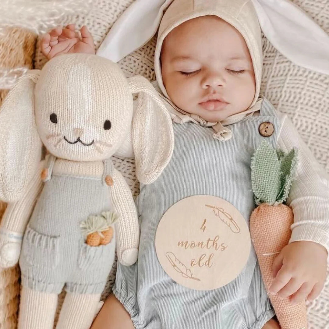 Soft plush toy of Henry the Bunny from Cuddle + Kind, featuring detailed fur and gentle facial expression, perfect for cuddling.