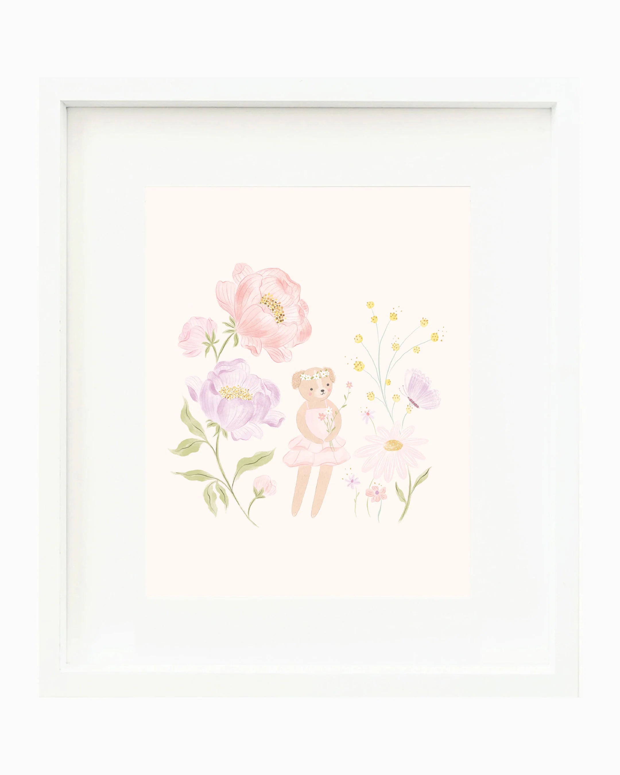 Evelyn the Golden Puppy plush toy in ballet pink by Cuddle + Kind, soft and cuddly with detailed golden fur and sweet expression.