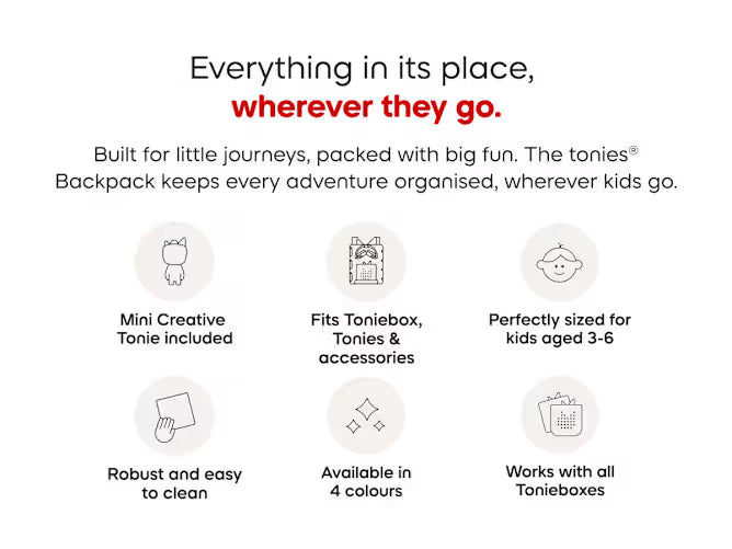 Toniebox 2 Backpack with Creative Mini - Light Blue