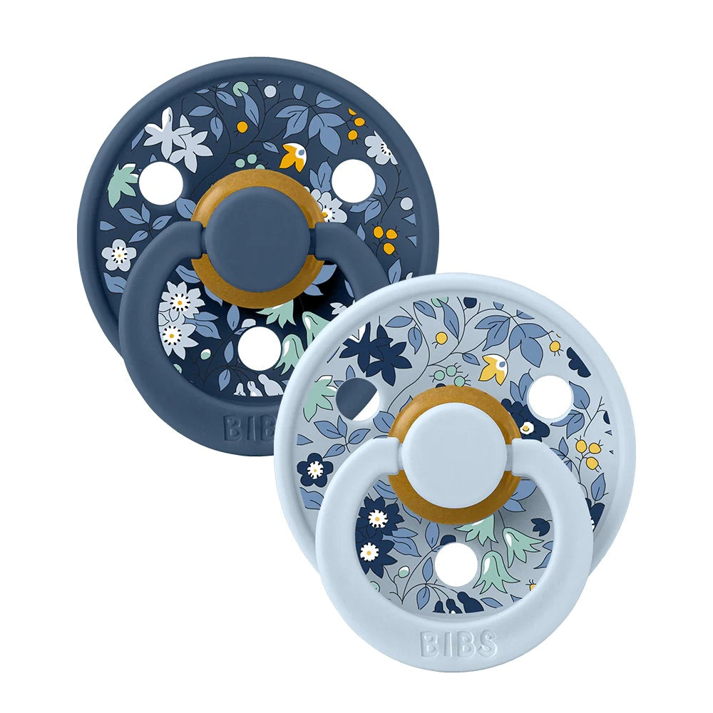 BIBS x LIBERTY Colour 2 Pack Chamomile Lawn - Baby Blue Mix - Bubbadue