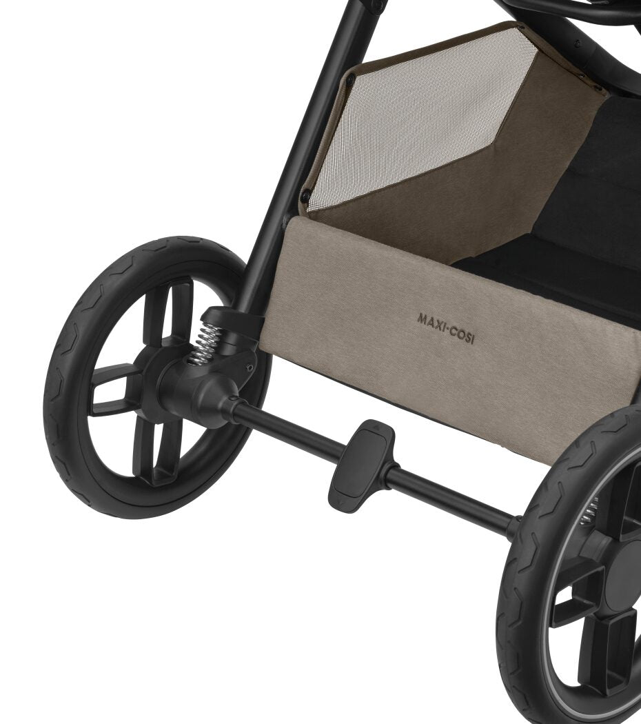 Oxford Travel System: Oxford Stroller + Pebble 360 Pro Car Seat + FamilyFix 360 Pro Slide Base - Twillic Truffle - Bubbadue