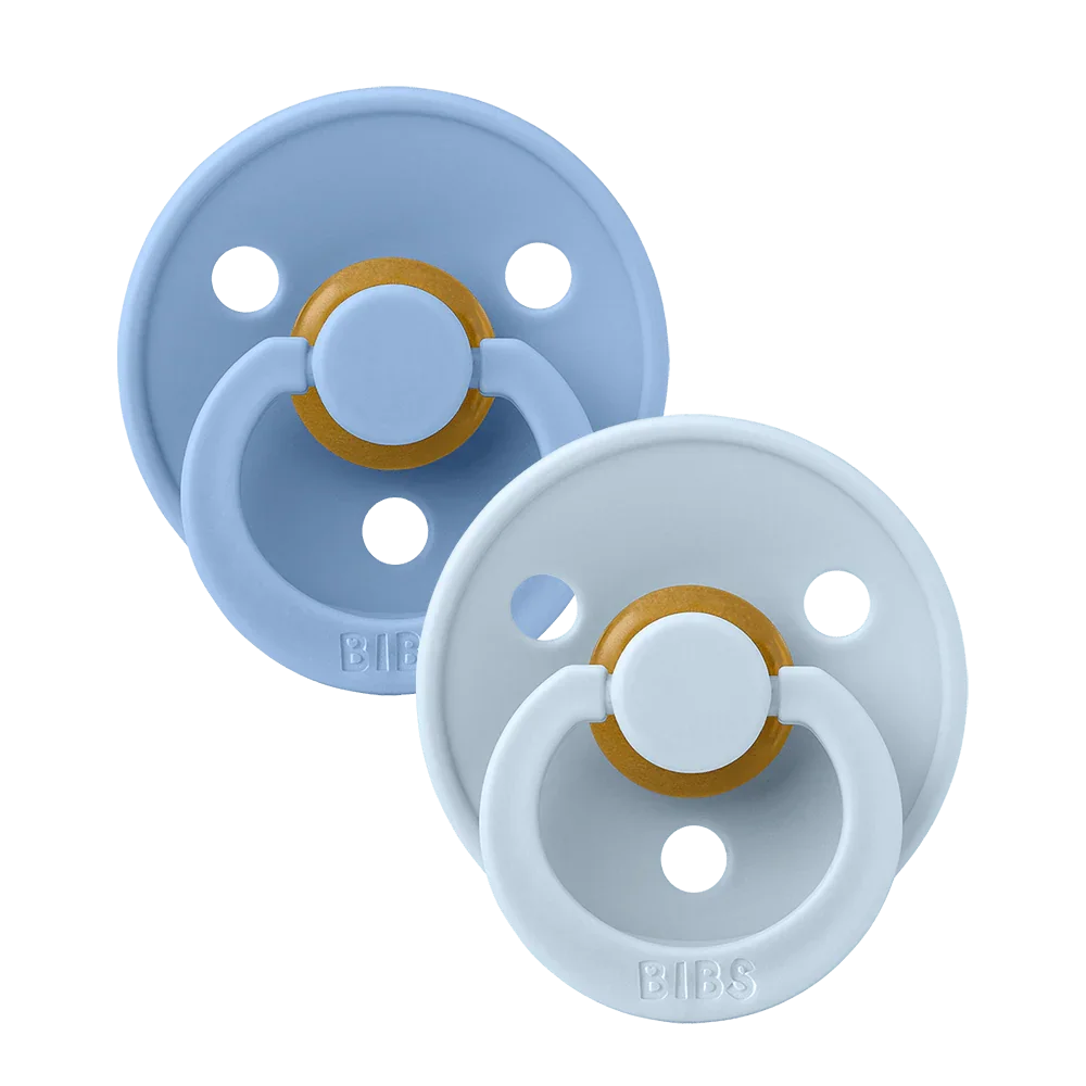 BIBS Colour Pacifiers 2 Pack - Sky Blue/Baby Blue - Bubbadue