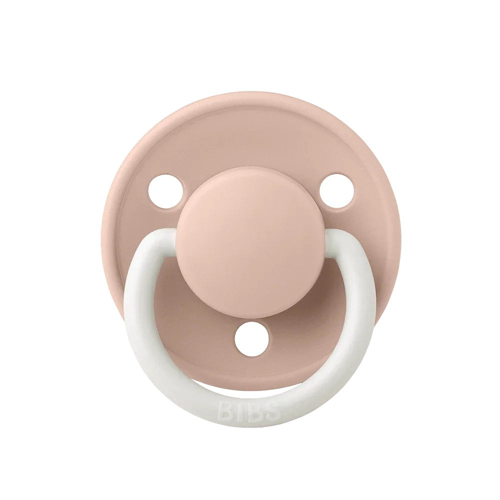 BIBS De Lux Night Glow Pacifiers / Dummies - Blush - Bubbadue