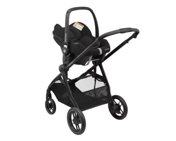 Zelia³ Travel System: Zelia³ Stroller + Pebble 360 Pro Car Seat + FamilyFix 360 Pro Slide Base - Black - Bubbadue