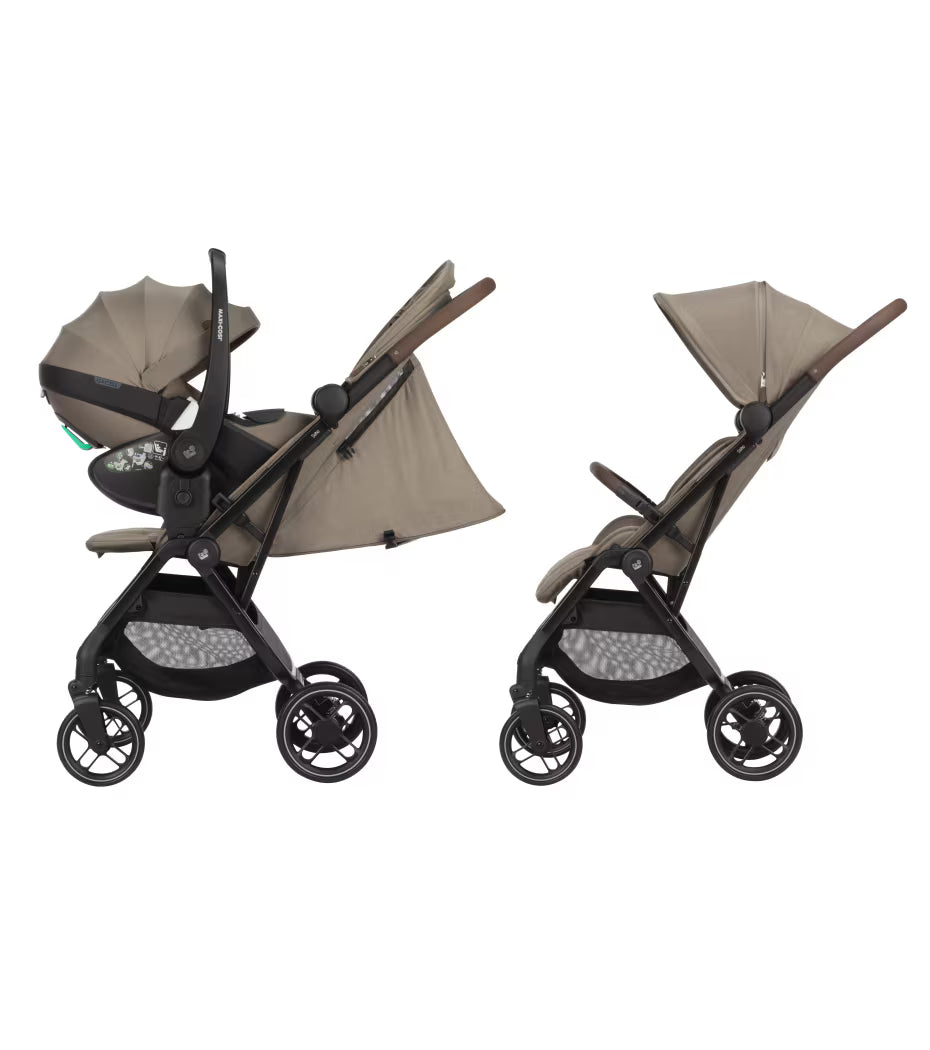 Soho Travel System: Soho Stroller + Sense Carrycot + Pebble 360 Pro Car Seat + FamilyFix 360 Pro Slide Base - Truffle - Bubbadue