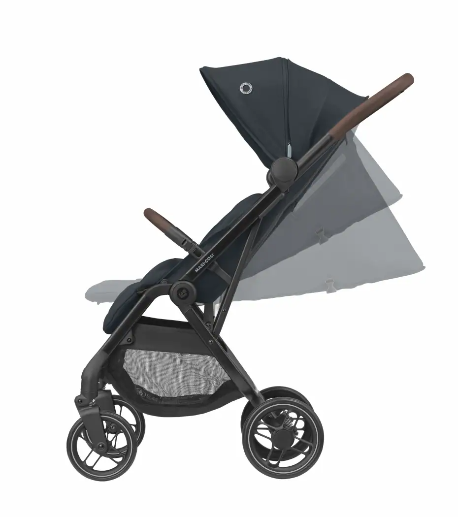 Maxi Cosi Soho Travel System with graphite stroller, Pebble 360 Pro car seat, and FamilyFix 360 Pro Slide Base in black.