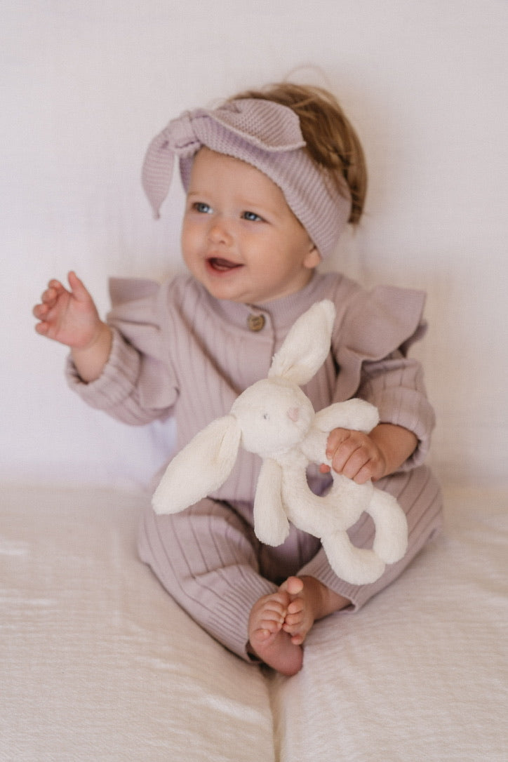 Knitted Frilly Romper (0-6 Months) - Lilac - Bubbadue