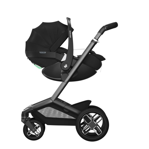 Fame Travel System: Fame Stroller + Pebble 360 Pro Car Seat + Fame Carrycot - Black - Bubbadue