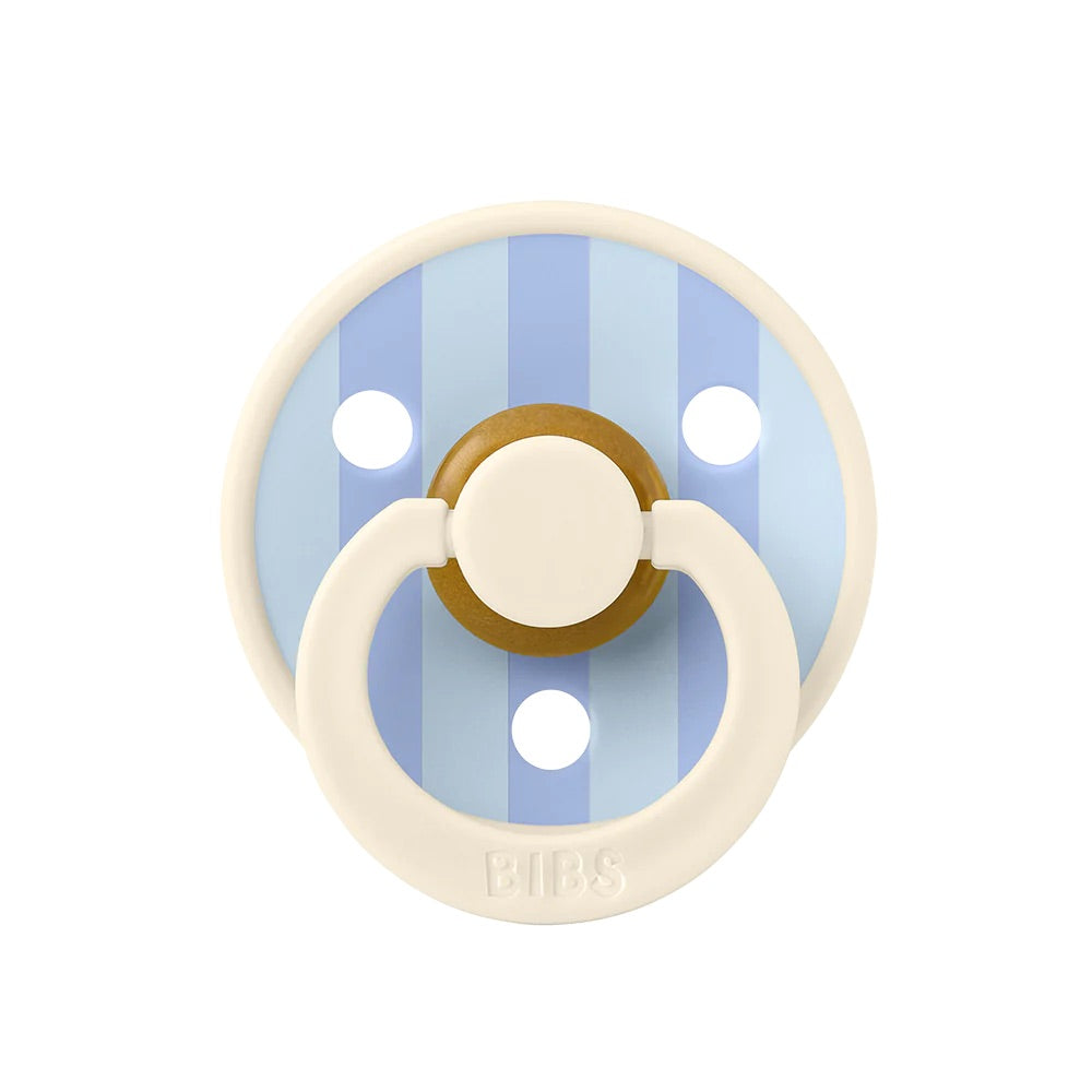 BIBS Studio Block Pacifiers / Dummies - Ivory/Dusty Blue - Bubbadue