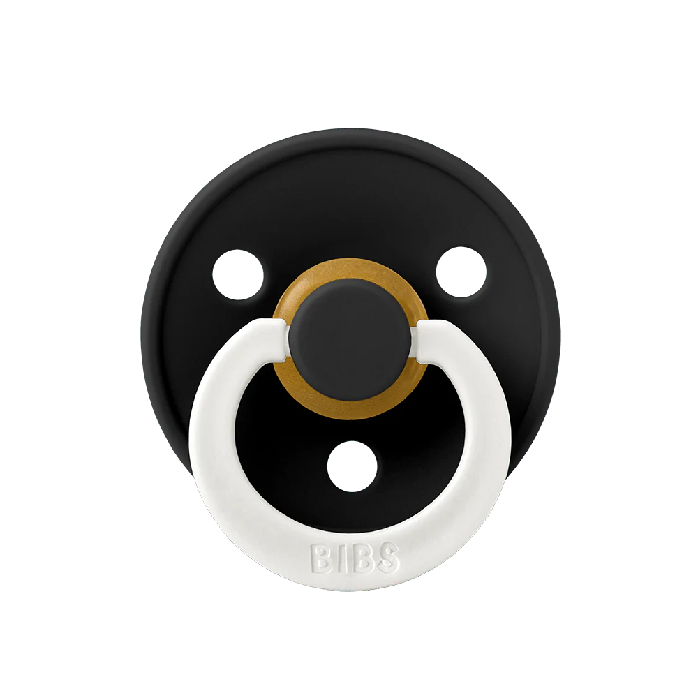 BIBS Colour Night Glow Pacifiers / Dummies - Black - Bubbadue