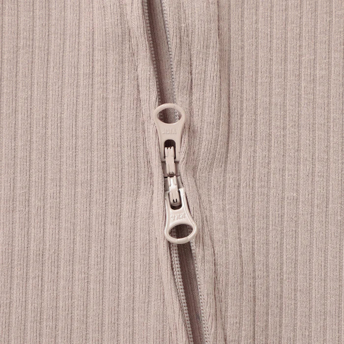 Organic Ribbed Romper With Footies & Mittens | Dusty Lilac - Bubbadue
