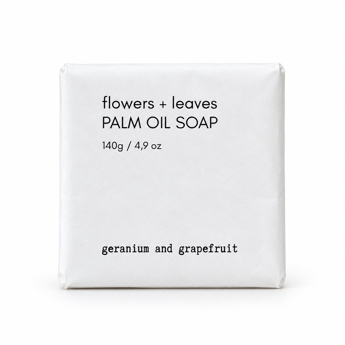 Flowers & Leaves Palm Oil Soap 140g - Geranium & Grapefruit