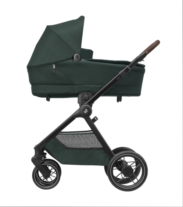 Oxford + Travel System: Oxford Stroller + Sense Carrycot + Pebble 360 Pro Car Seat + FamilyFix 360 Pro Slide Base - Twillic Green - Bubbadue