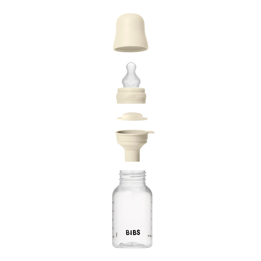 BIBS Baby Bottle 150ml Silicone - Ivory - Bubbadue