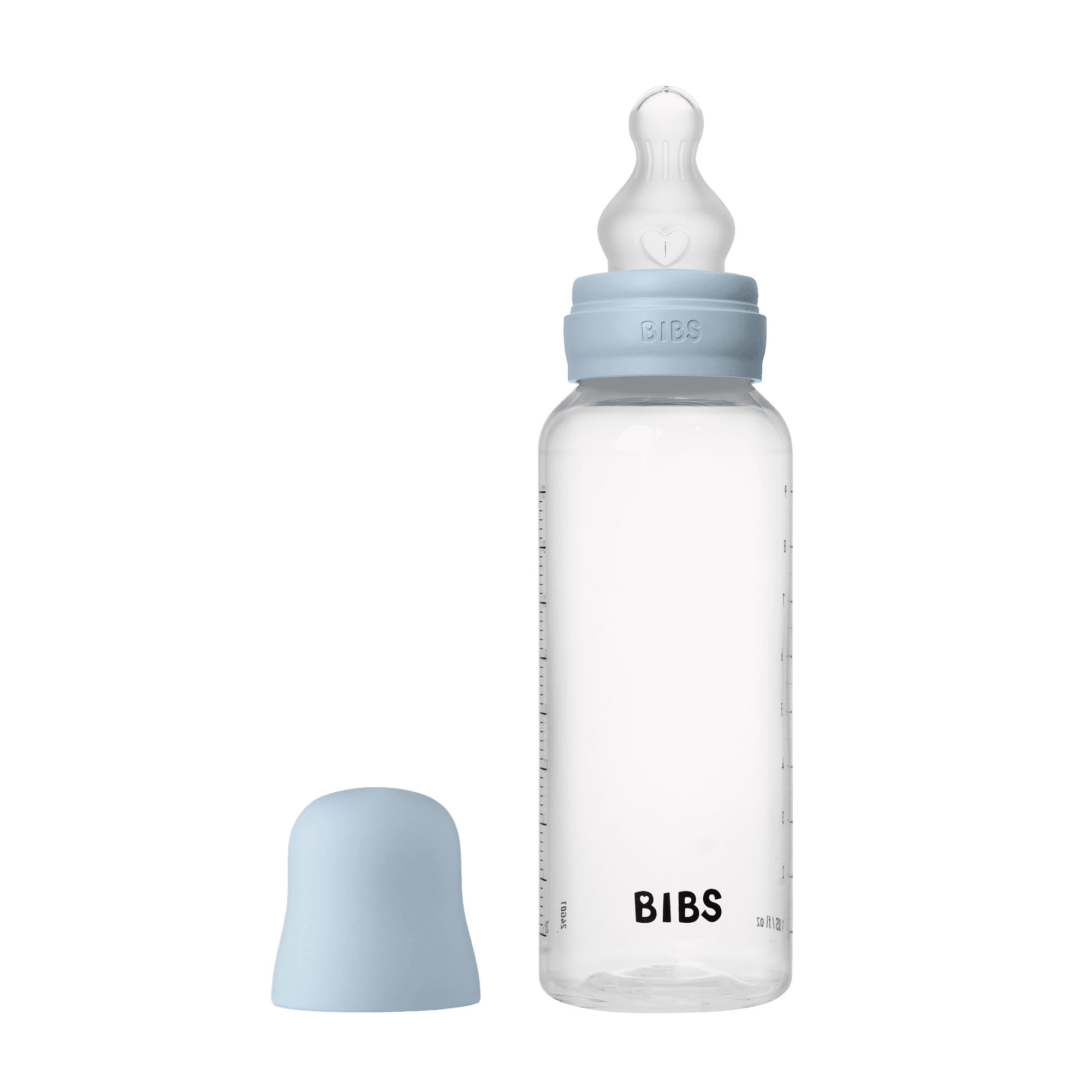 BIBS Baby Bottle 270ml Silicone - Baby Blue - Bubbadue