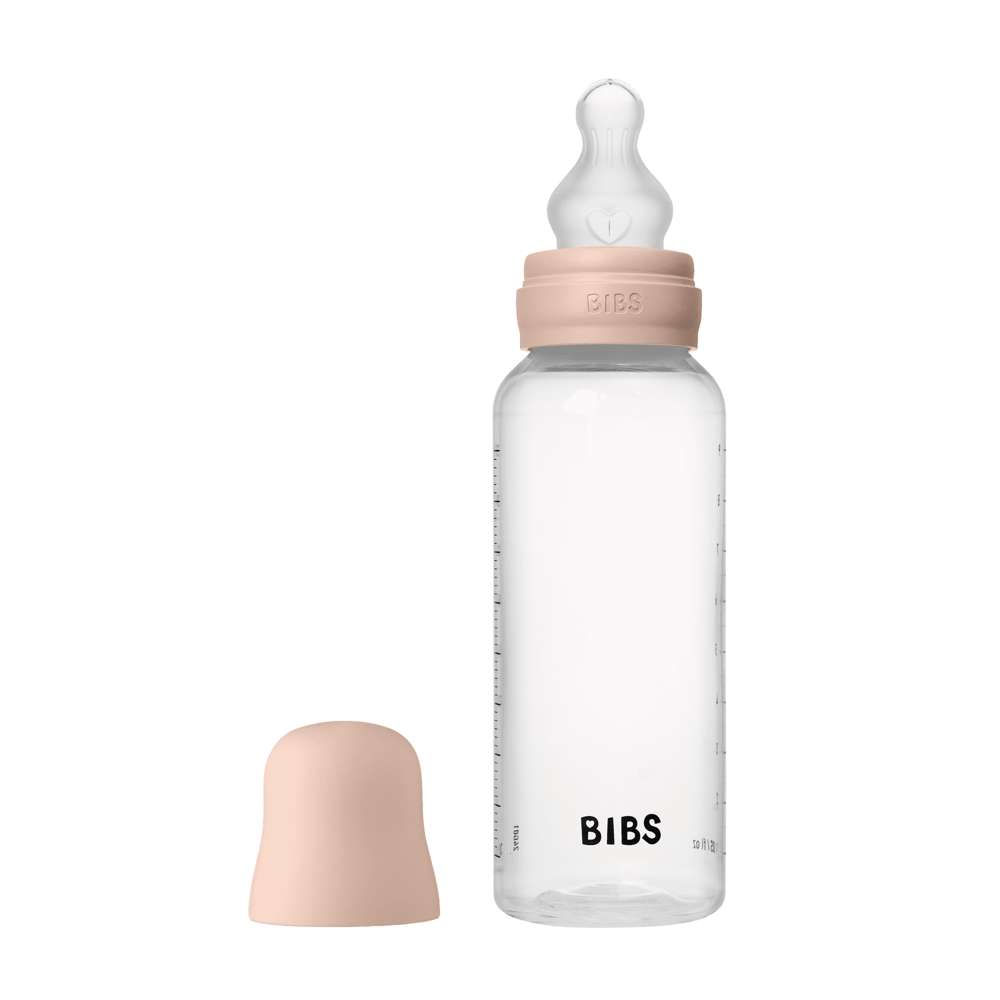 BIBS Baby Bottle 270ml Silicone - Blush - Bubbadue