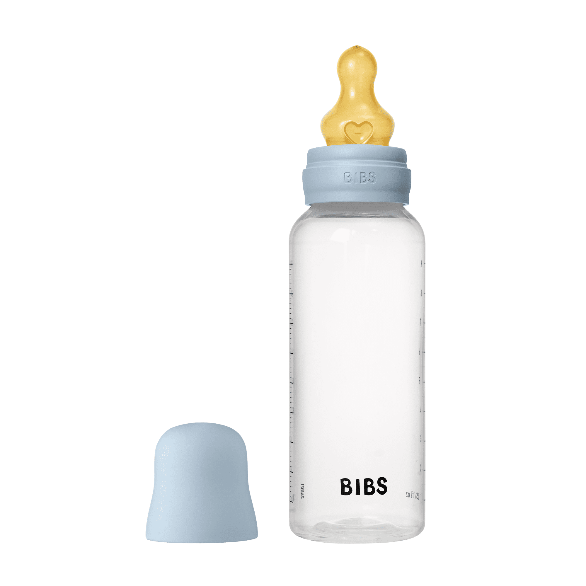 BIBS Baby Bottle 270ml Latex - Baby Blue - Bubbadue
