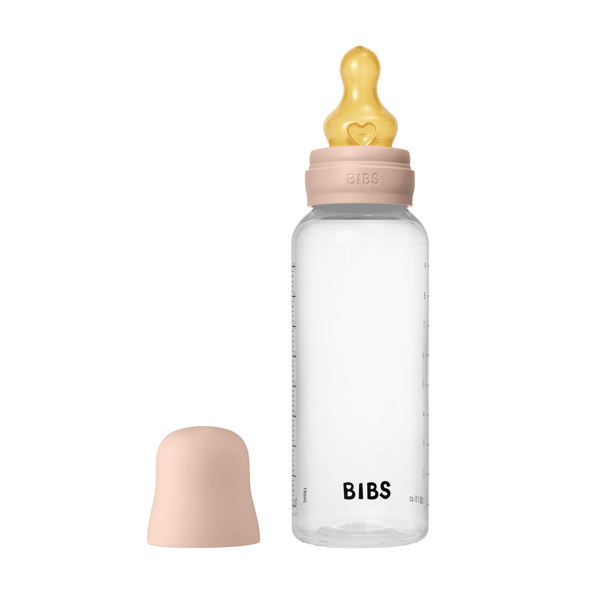 BIBS Baby Bottle 270ml Latex - Blush - Bubbadue