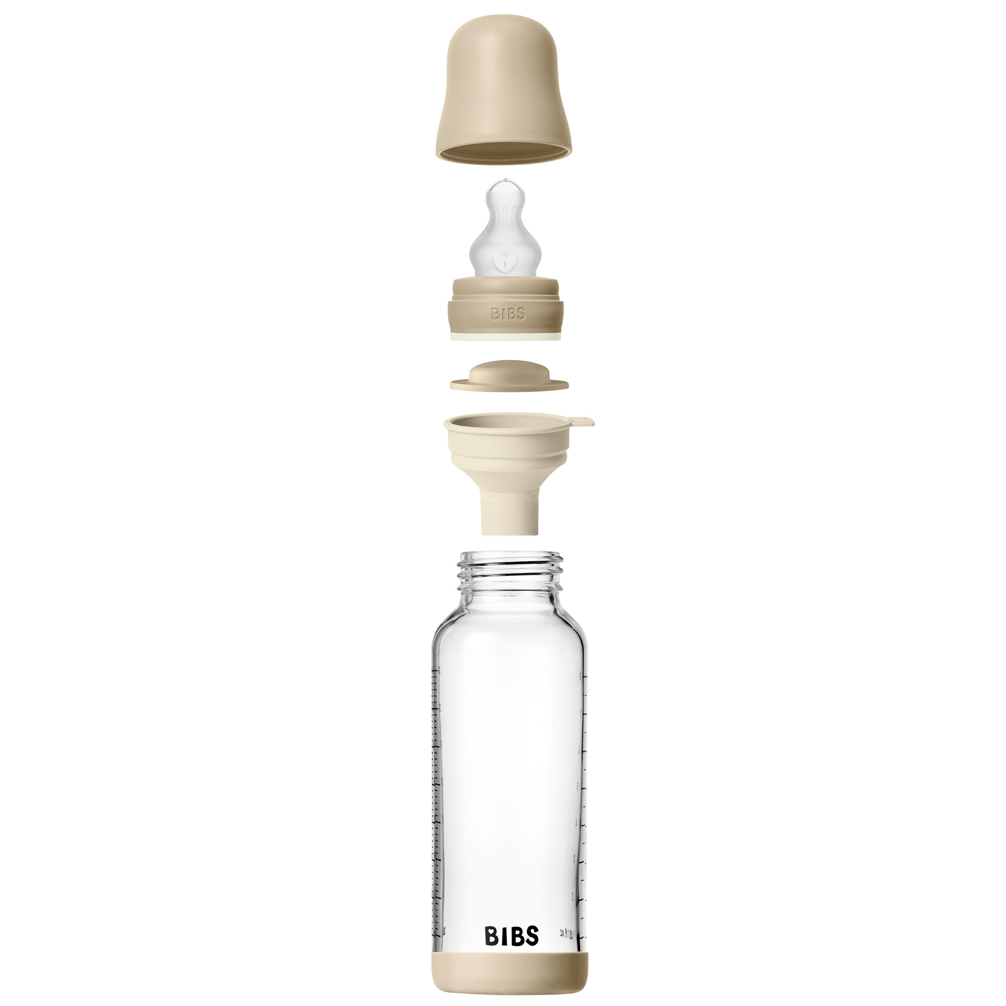 BIBS Glass Baby Bottle 240ml Silicone Vanilla Glow detail