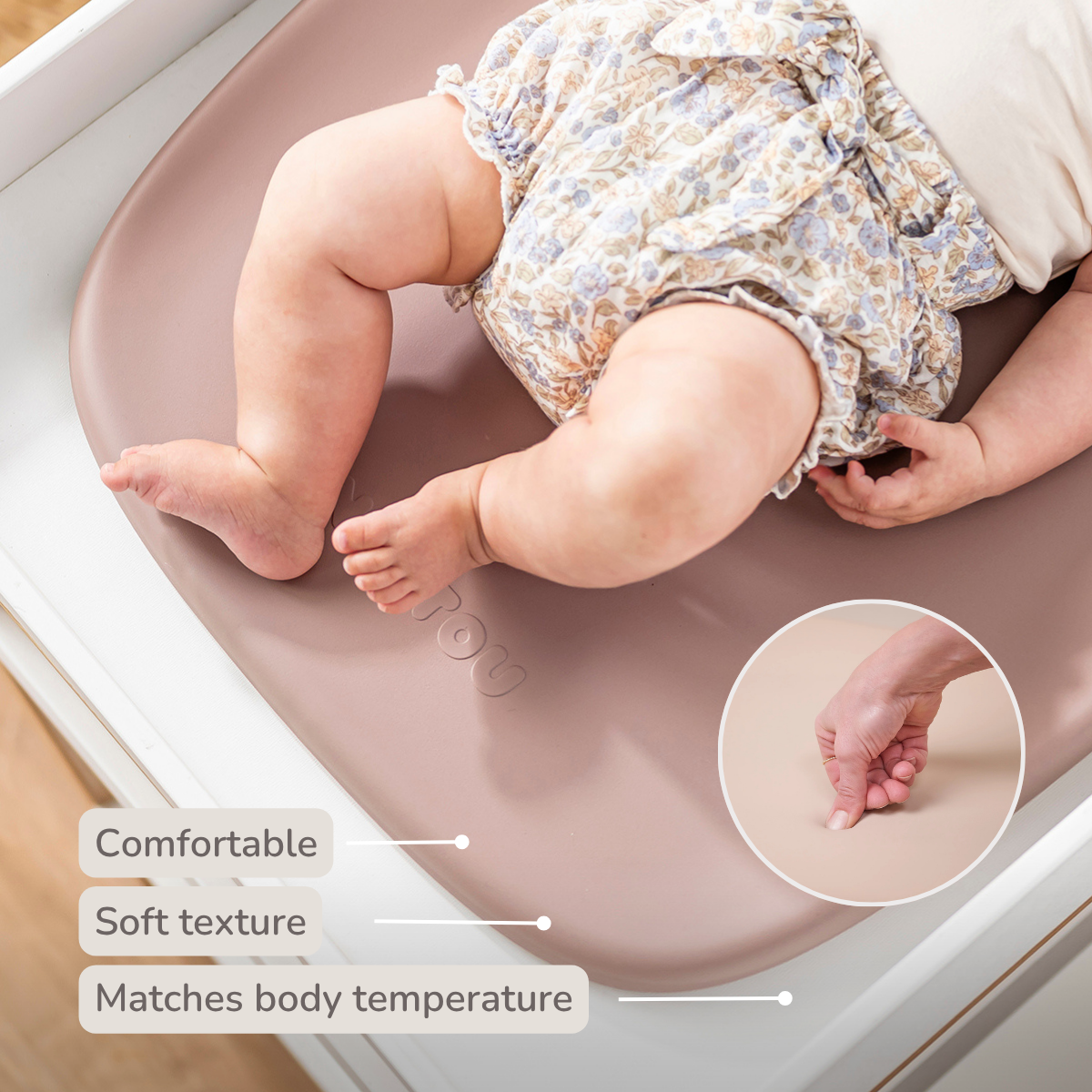 Nattou Softy Changing Pad - Dusty Pink