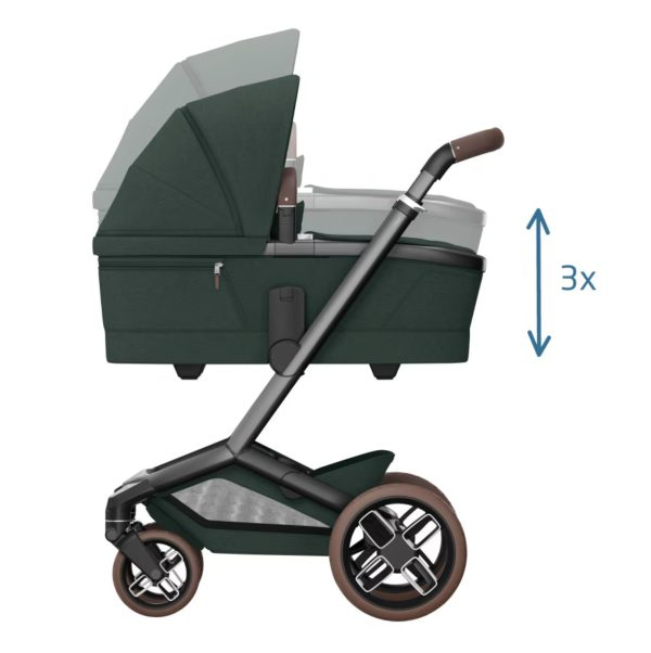 Fame Travel System: Fame Stroller + Pebble 360 Pro Car Seat + Fame Carrycot - Twillic Green - Bubbadue