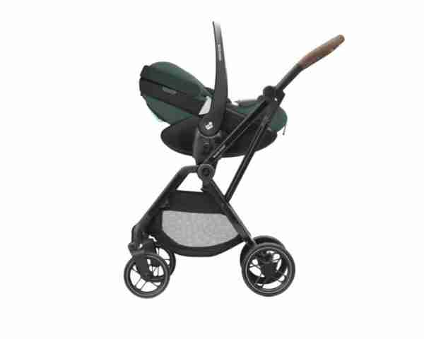 Leona² Travel System: Leona² Stroller + Pebble 360 Pro Car Seat + FamilyFix 360 Pro Slide Base - Twillic Green - Bubbadue