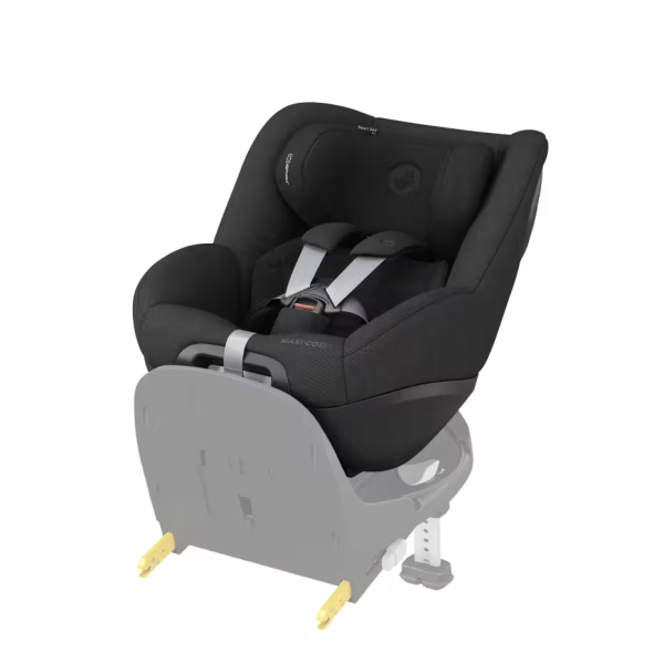 Maxi Cosi Pearl 360 Pro travel system car seat in authentic black, rearward-facing, designed for infants and toddlers