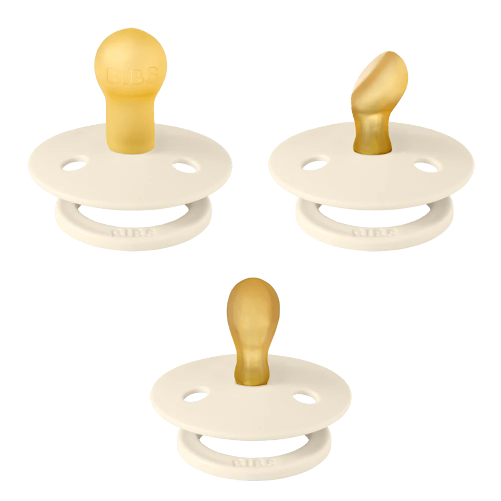 BIBS Pacifiers / Dummies Try-It Collection 3 Pack - Ivory - Bubbadue