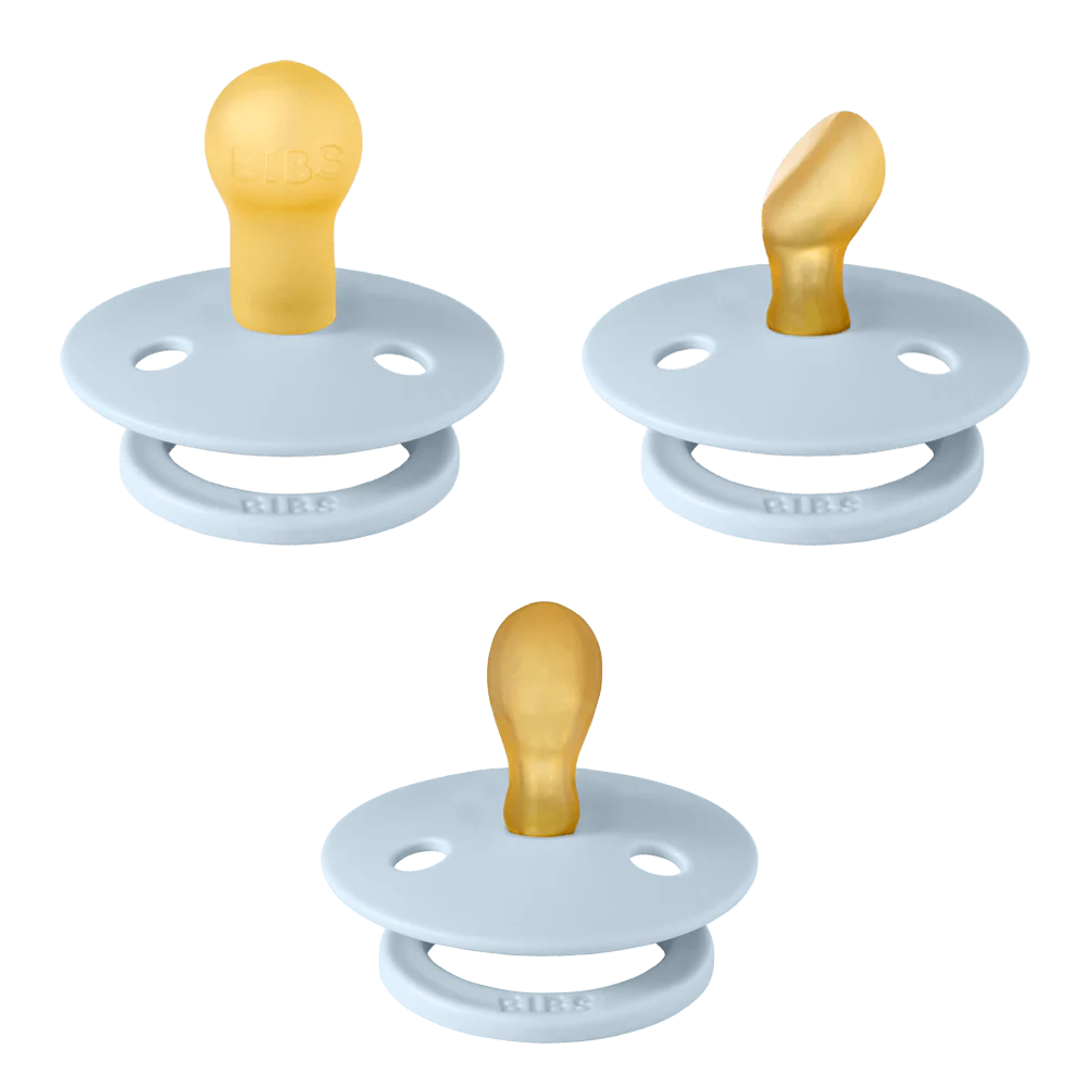 BIBS Pacifiers / Dummies Try-It Collection 3 Pack - Baby Blue - Bubbadue