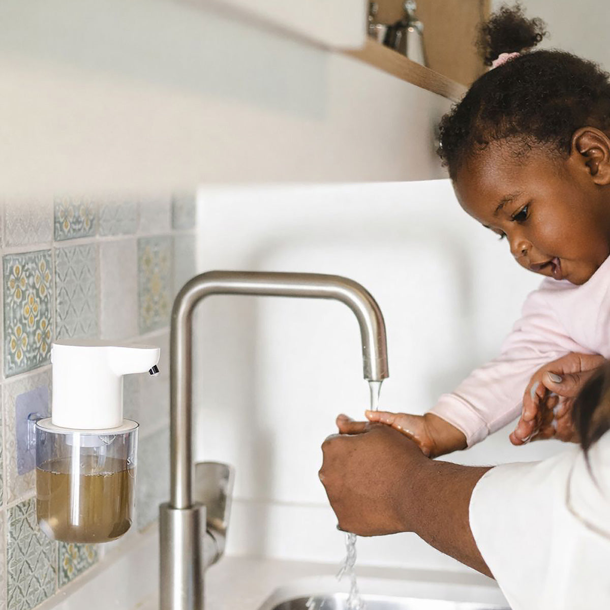 Baby Safe Foam Hand Soap in use