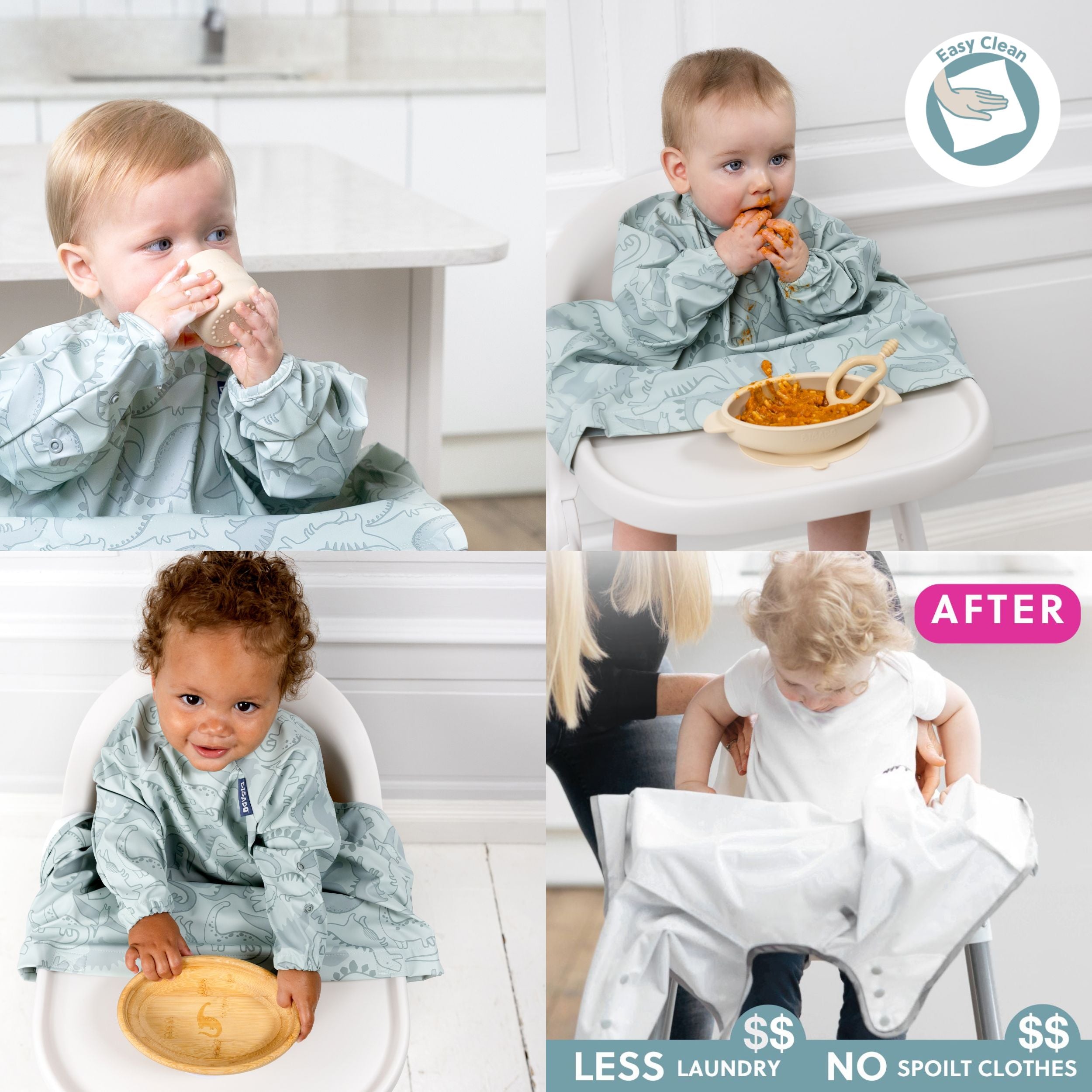 Bibado Dino Roar coverall for babies featuring a colorful dinosaur design, soft fabric, and comfortable fit.
