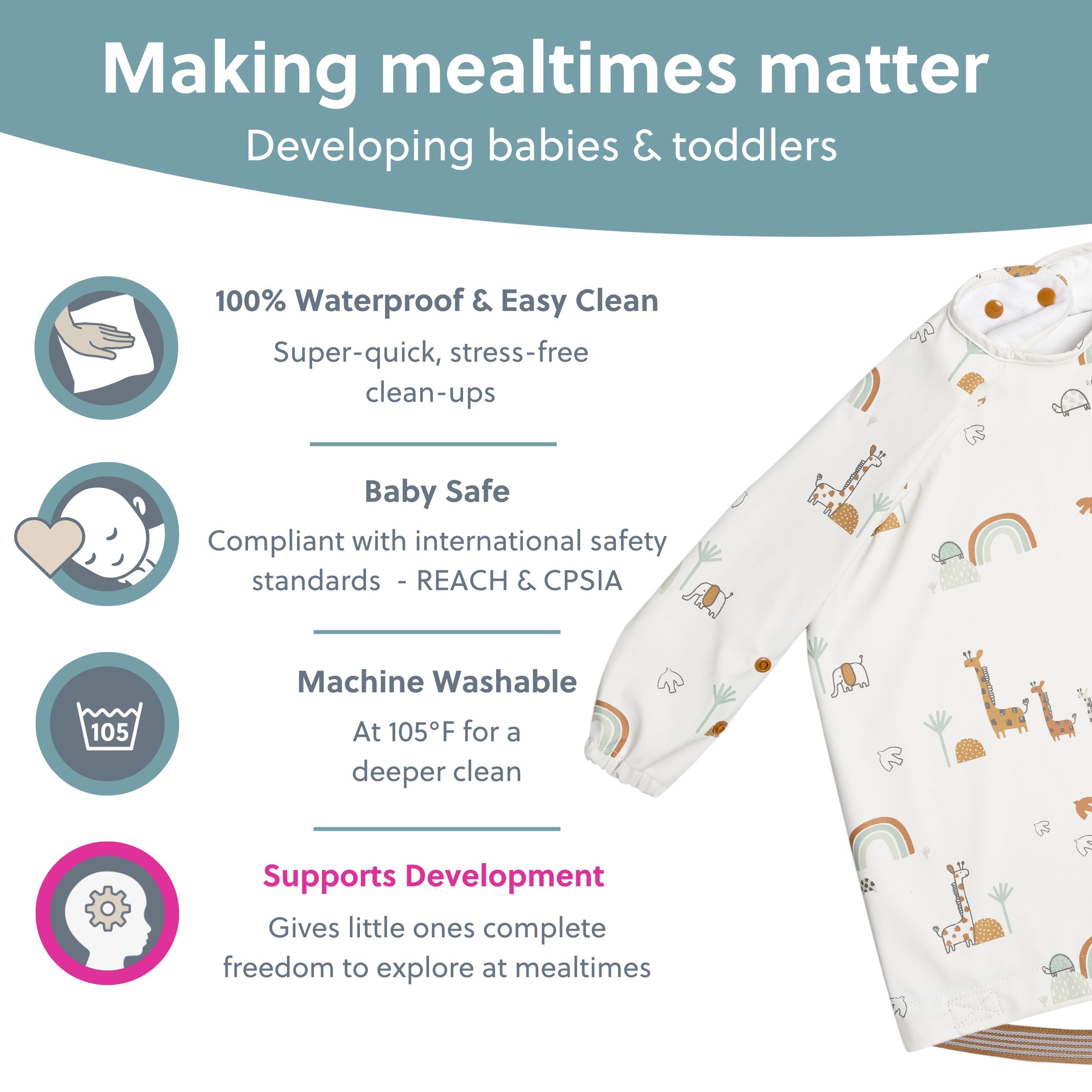 Pink Bibado Serengeti Spaghetti Coverall for babies, featuring a playful animal print and comfortable fabric.