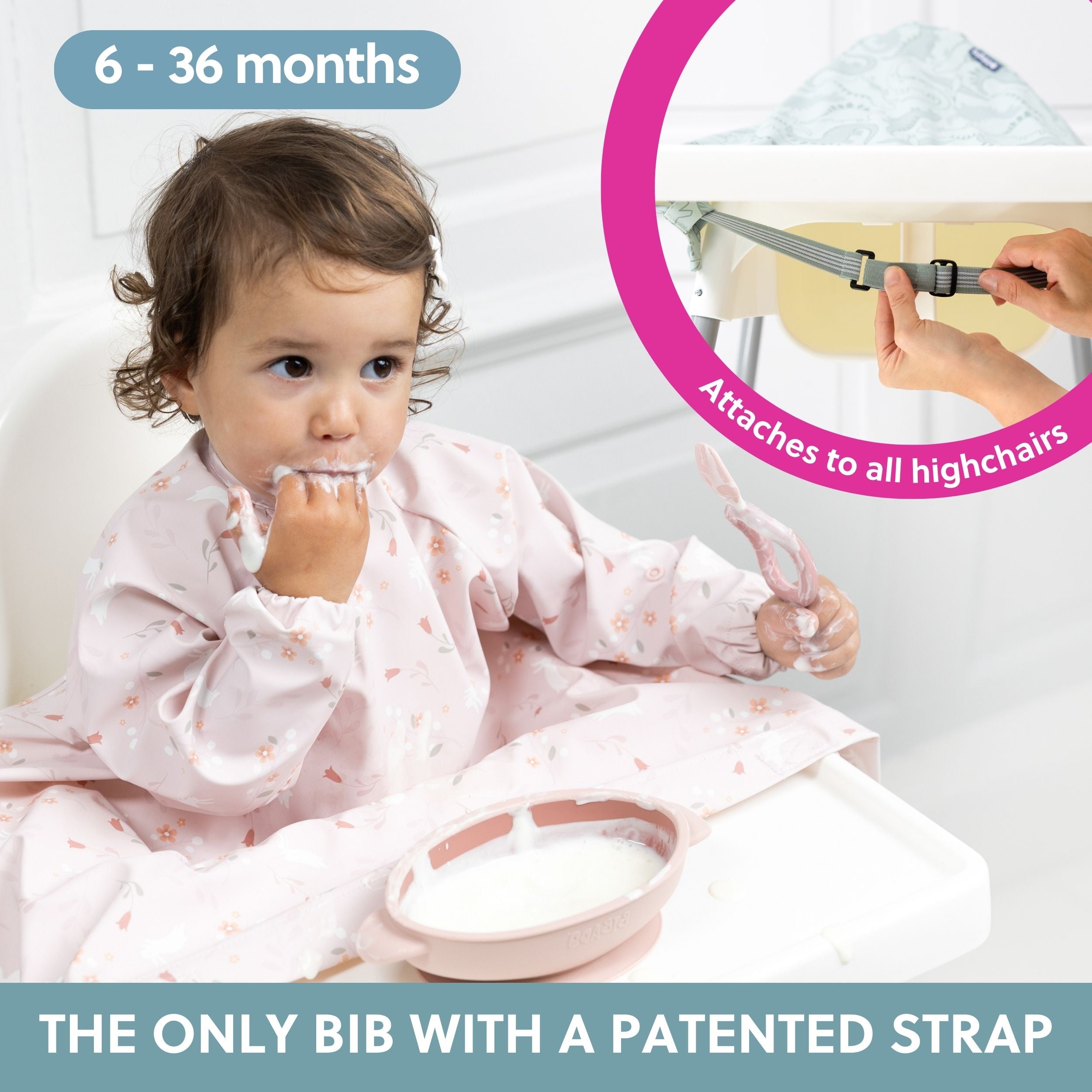 Bibado Botanical Bunnies coverall for babies, featuring a floral bunny print and soft fabric, perfect for comfortable daily wear.