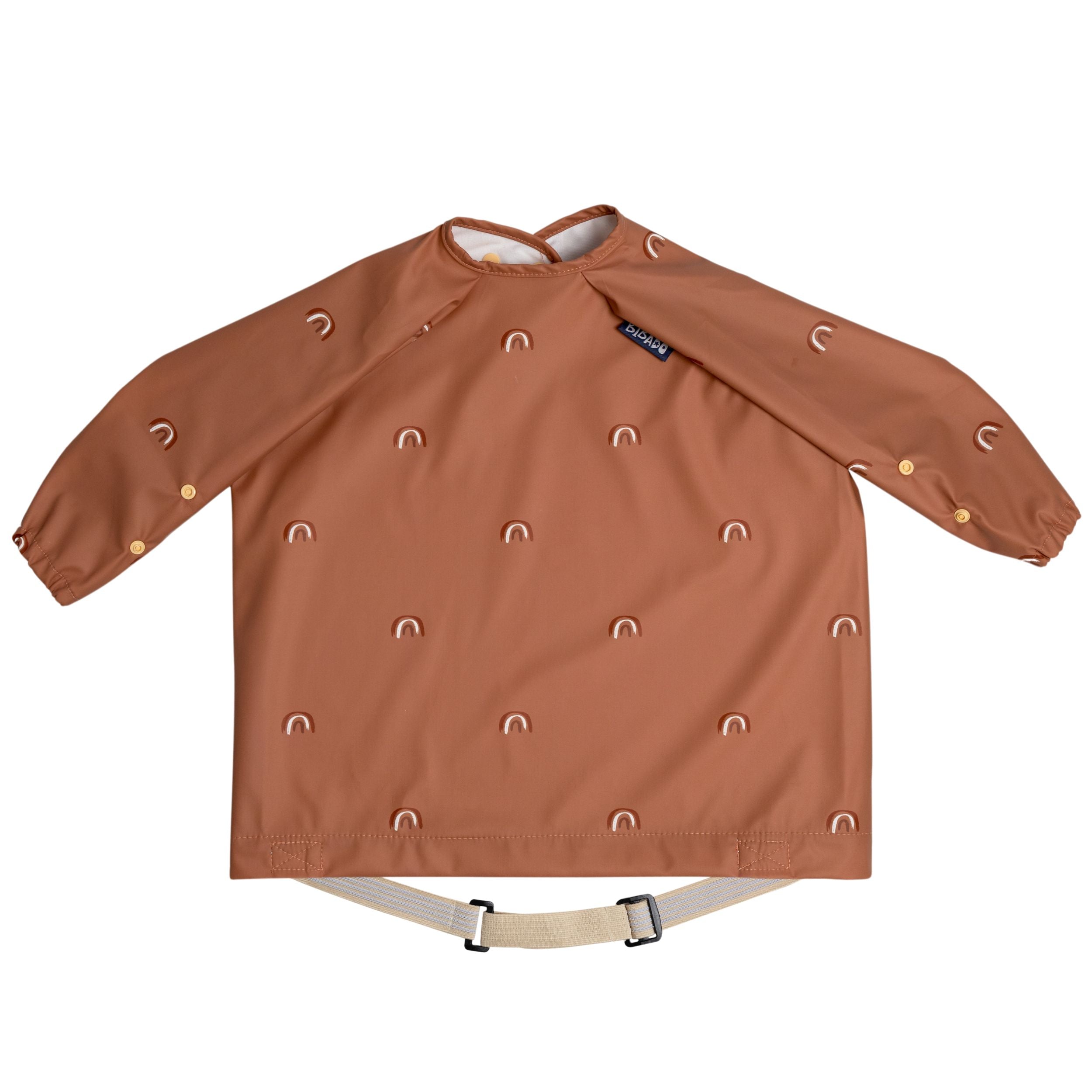 Bibado Chasing Rainbows coverall for babies, featuring colorful rainbow patterns on soft, comfortable fabric.