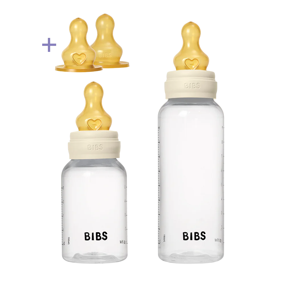 BIBS Baby Bottle Grow and Flow set 150ml/270ml Latex - Ivory - Bubbadue