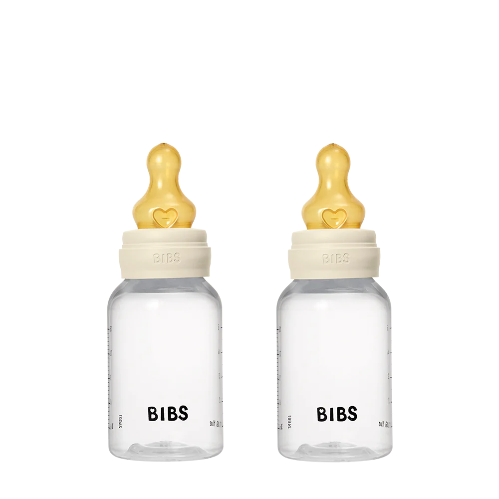 BIBS Baby Bottle 150ml 2 Pack Latex - Ivory - Bubbadue