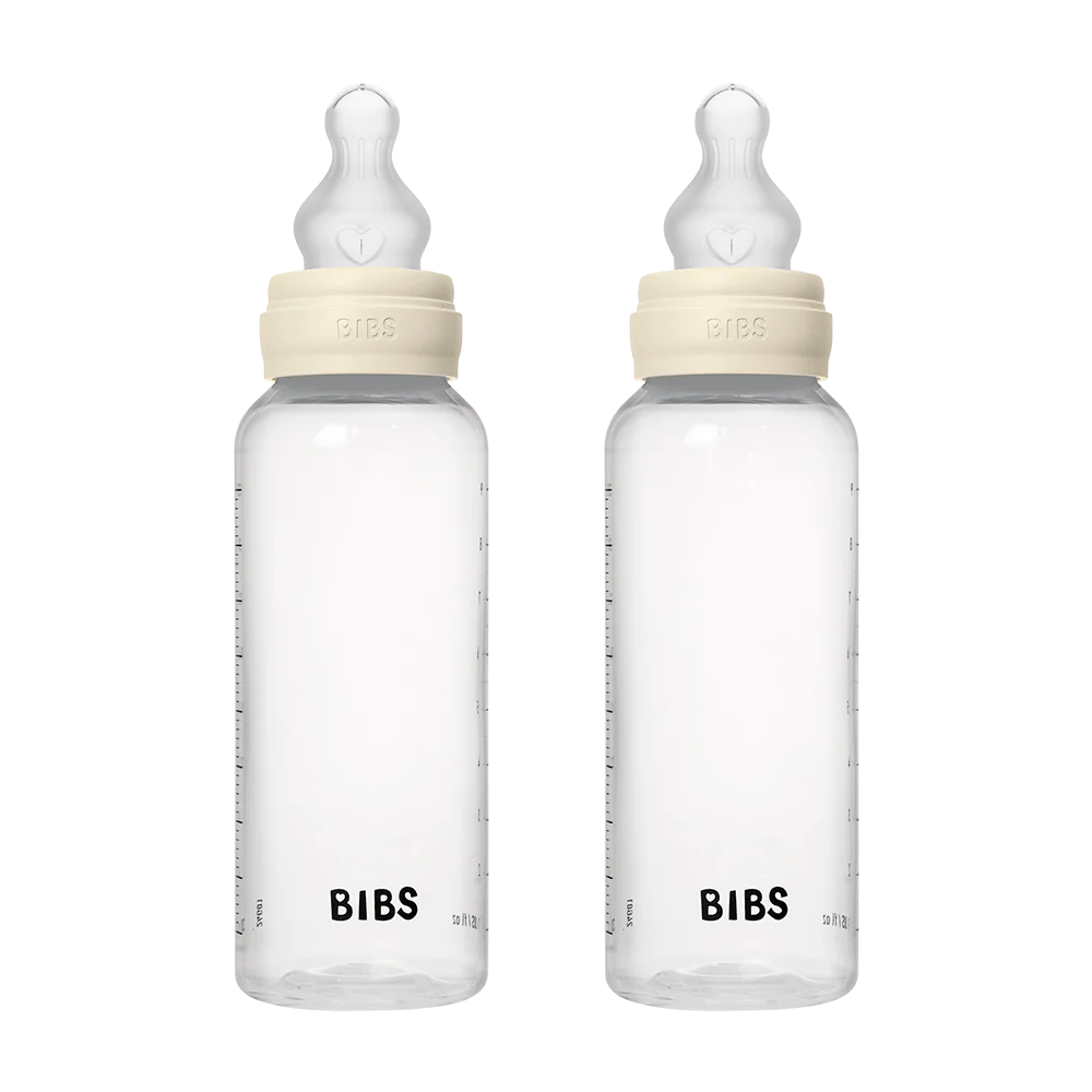 BIBS Baby Bottle 270ml 2 Pack Silicone - Ivory