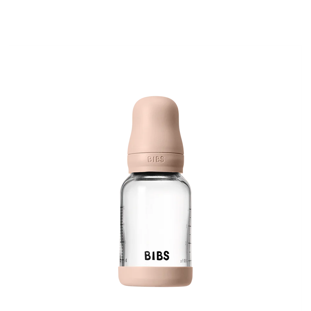 BIBS Glass Baby Bottle 120ml Latex - Blush