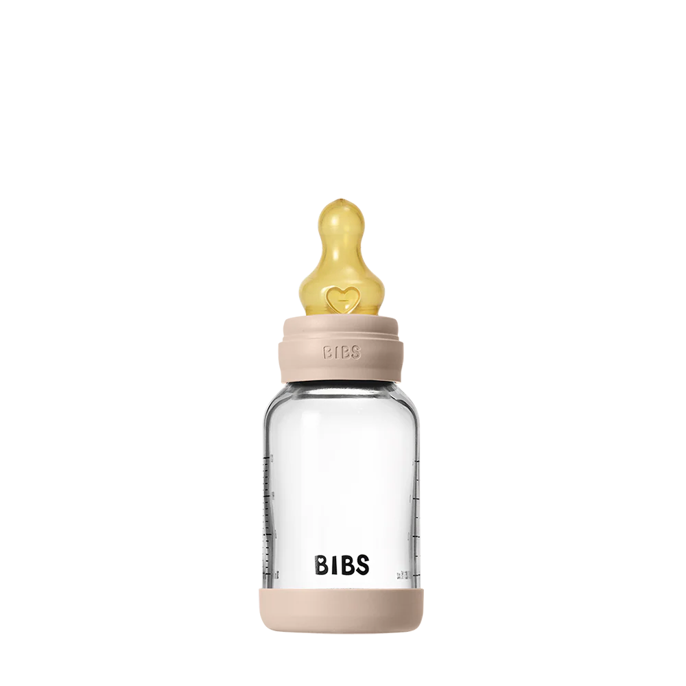 BIBS Glass Baby Bottle 120ml Latex - Blush