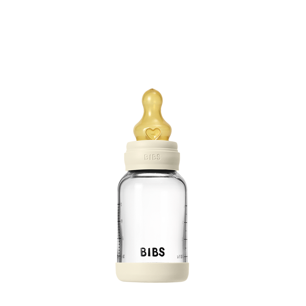 BIBS Glass Baby Bottle Latex Ivory