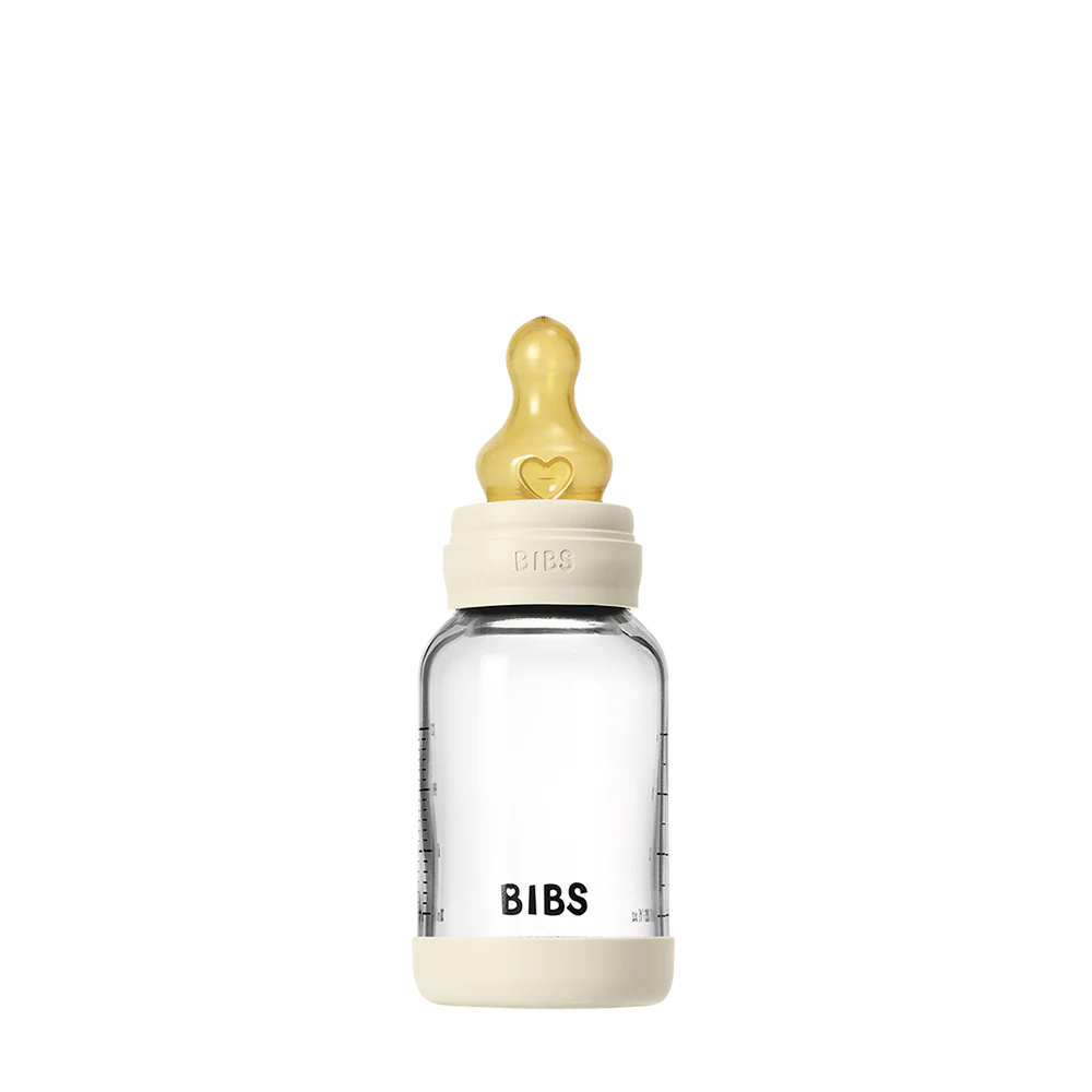 BIBS Glass Baby Bottle 120ml Latex - Ivory