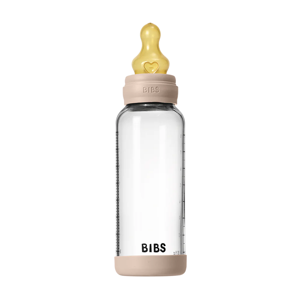 BIBS Glass Baby Bottle 240ml Latex Blush