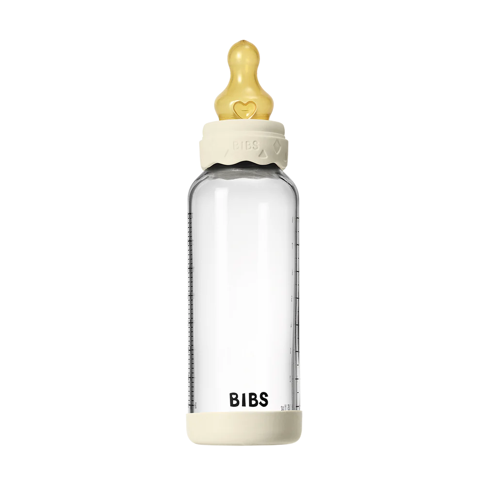 BIBS Boheme Glass Baby Bottle 240ml Latex - Ivory