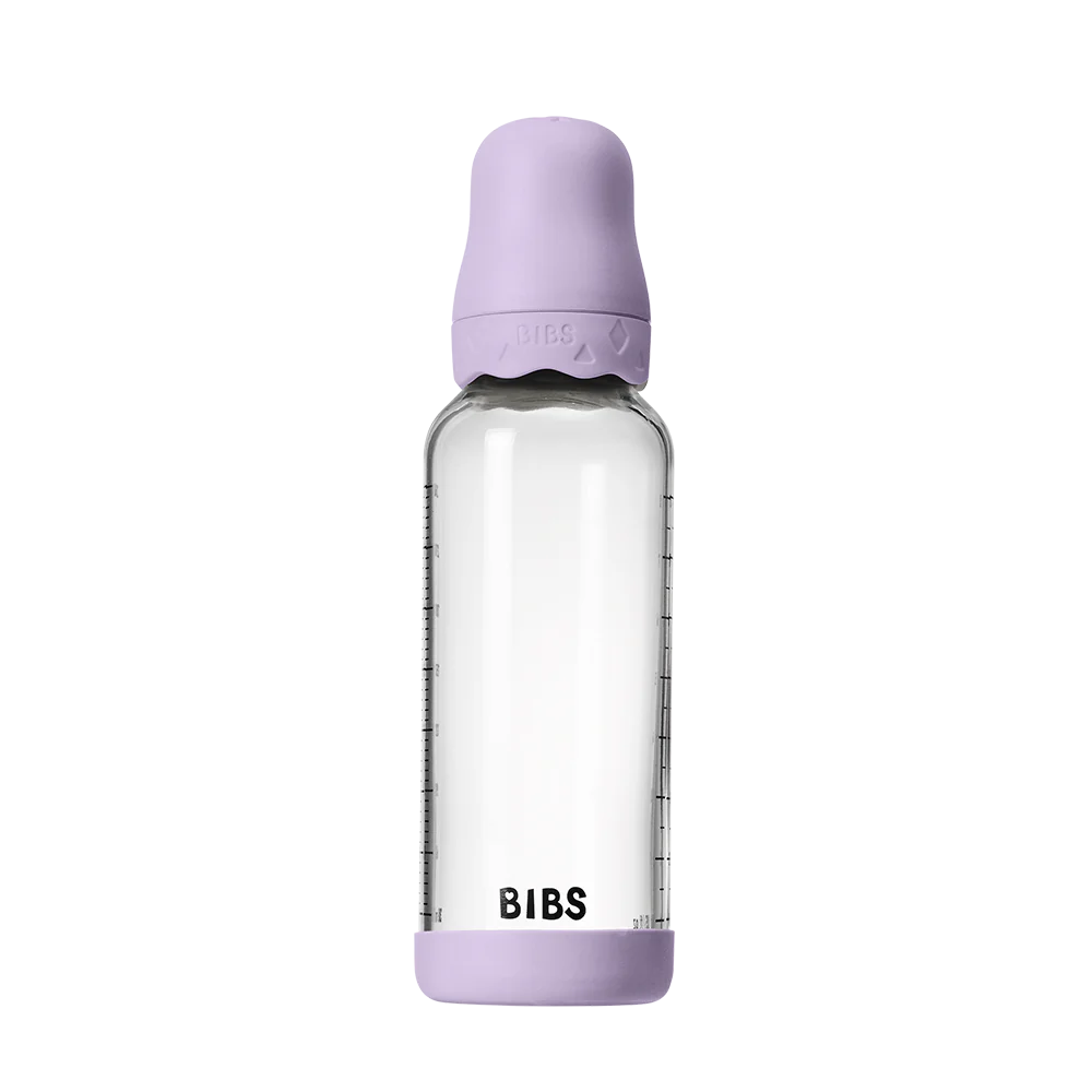BIBS Boheme Glass Baby Bottle 240ml Latex - Violet Sky