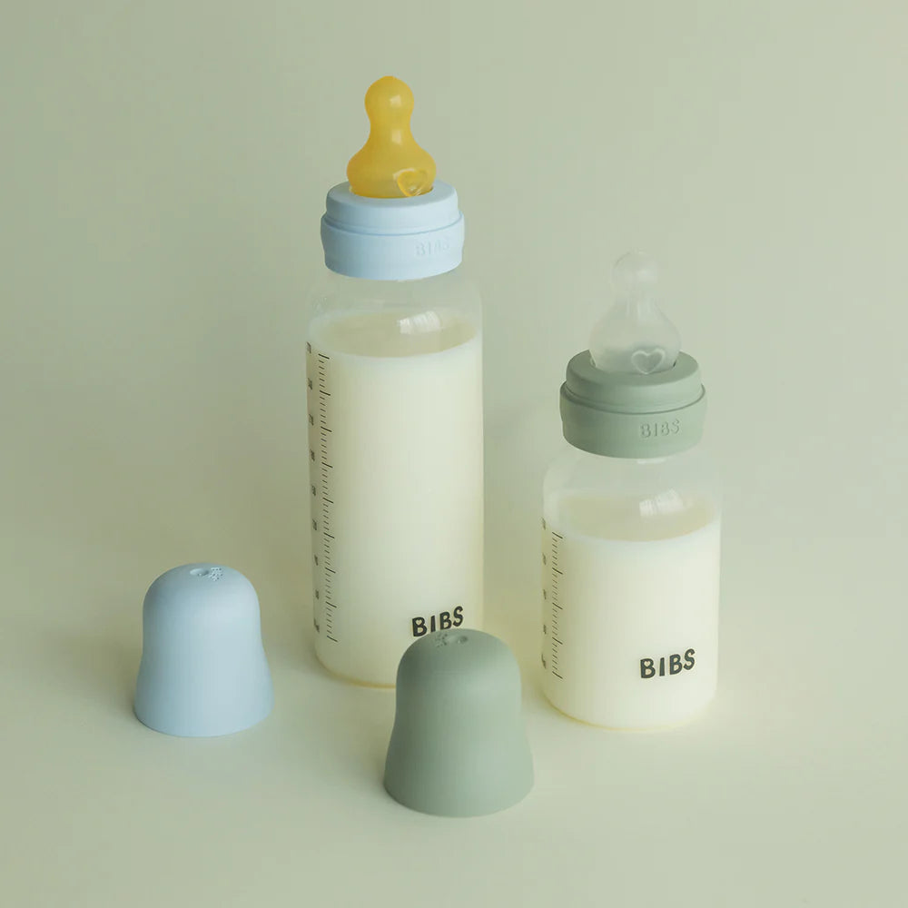 BIBS Baby Bottle 270ml 2 Pack Silicone - Ivory - Bubbadue