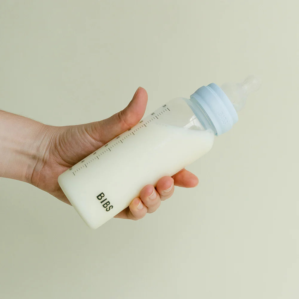 BIBS Baby Bottle 270ml 2 Pack Silicone - Ivory - Bubbadue