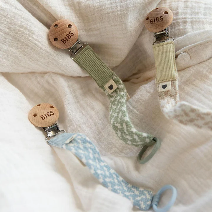 BIBS Pacifier Clip Braid - Violet/Mauve - Bubbadue