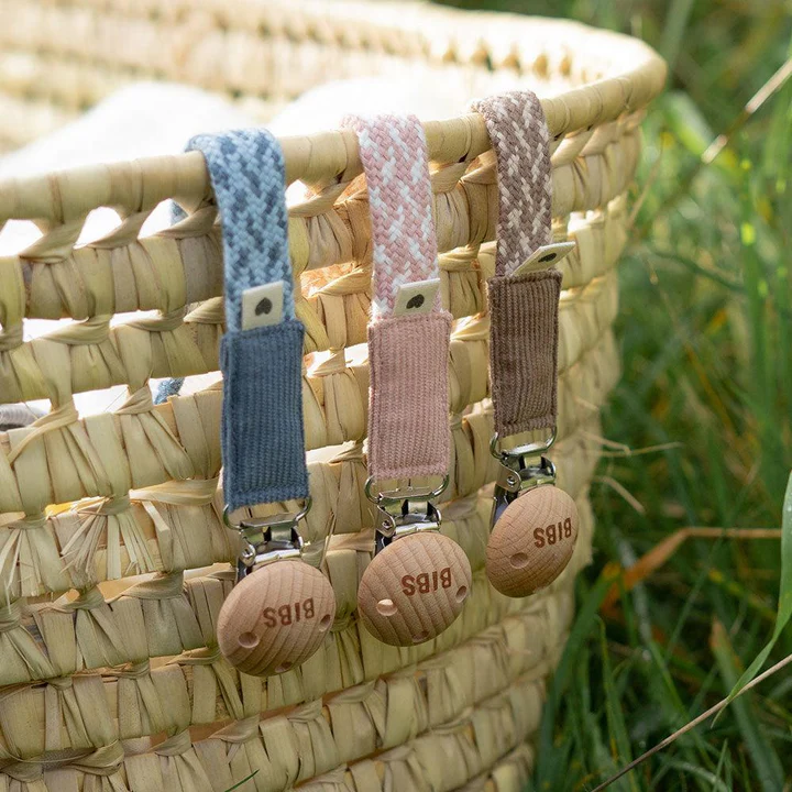 BIBS Pacifier Clip Braid - Violet/Mauve - Bubbadue