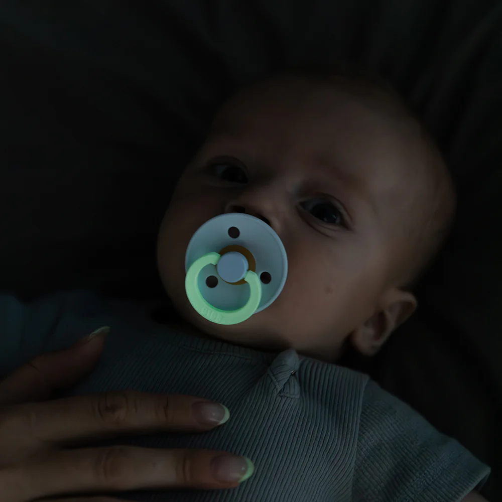 BIBS Colour Night Glow Pacifiers / Dummies - Sand - Bubbadue